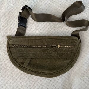 Suede Olive Green Crossbody Bag